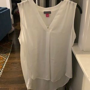 Vince Camuto White Asymmetrical Tank Top
